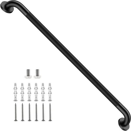 Vista 16 de Barra de agarre para ducha negra de 12 pulgadas con agarre de goma antideslizante, ZUEXT Barra de agarre para baño de acero inoxidable, Barra