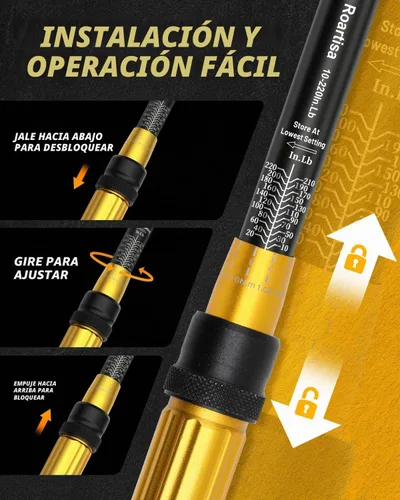 Vista 4 de Juego de 6 llaves dinamométricas de 1/4, 3/8 y 1/2 pulgadas, llaves dinamométricas de clic de 1/4, 3/8 y 1/2 pulgadas, precisión de ±3%