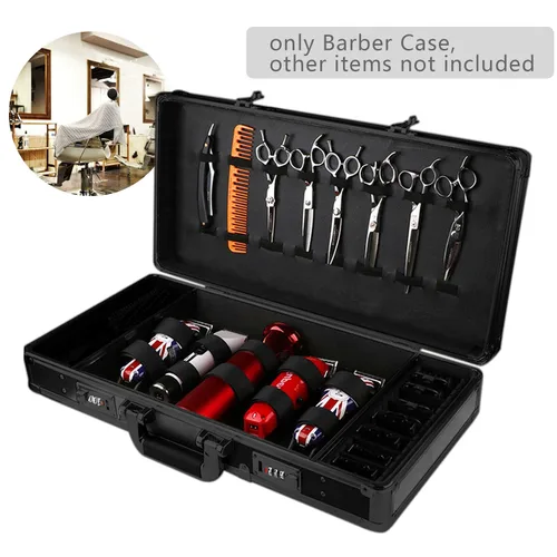 Vista 2 de TFCFL Estuche de peluquero profesional, kit de herramientas de peluquería negra, caja de herramientas portátil para estilista de viajes con Negro MM