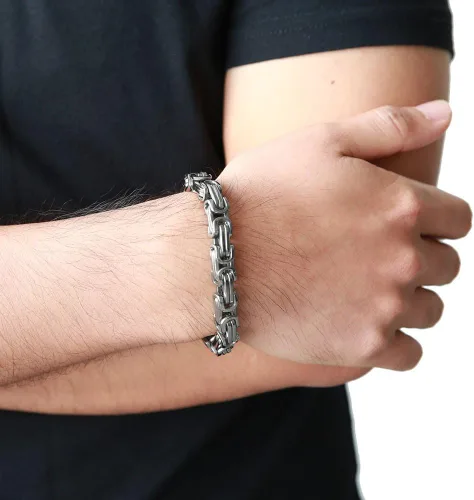 Vista 5 de COOLSTEELANDBEYOND Mens Women New Stainless Steel Braided Link Bracelet Polished