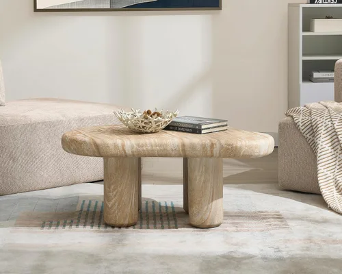 Vista 6 de Mesa de centro moderna de piedra para sala de estar, sofá de nube de mármol sintético, mesa central para apartamento/dormitorio/oficina (ónix miel)