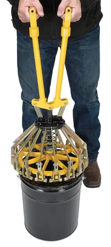 Vista 5 de Vestil PLC-5 Herramienta de cierre de tapa de cubo de acero para cubo de 5 galones amarillo