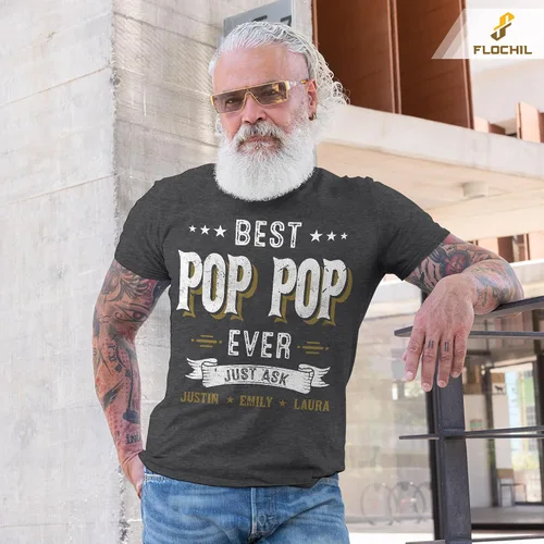 Vista 4 de FLOCHIL Camisas personalizadas para papá, camisas de papá para hombres, mejor camisa para papá, camisas para papá, regalos personalizados para papá