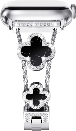 Vista 26 de NewWays for Apple Watch Band Series 11 10 46mm 42mm Series 9/8/7 41mm 45mm Series 6/5/4 40mm 44mm Series 3 42mm 38mm Women, Sparkling Bling Diamonds