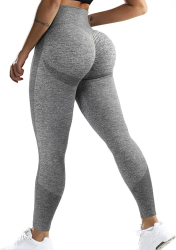 Vista 5 de OMKAGI - Leggings levanta glúteos para mujer, pantalones deportivos de yoga con diseño de tiro alto y sin costuras