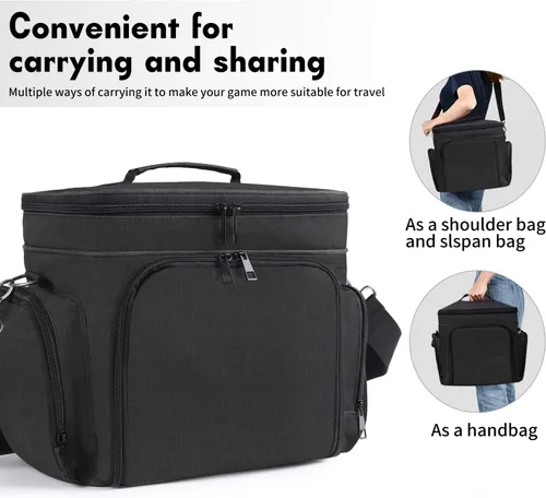 Vista 7 de Funda portátil para Nintendo Switch, bolsa de almacenamiento grande compatible con Nintendo SwitchSwitch OLEDSwitch Lite, funda rígida de forro