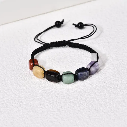 Vista 3 de Pulseras de 7 chakras, piedras naturales, piedras preciosas curativas, pulseras de cristales curativos para mujeres y hombres, pulseras de joyería