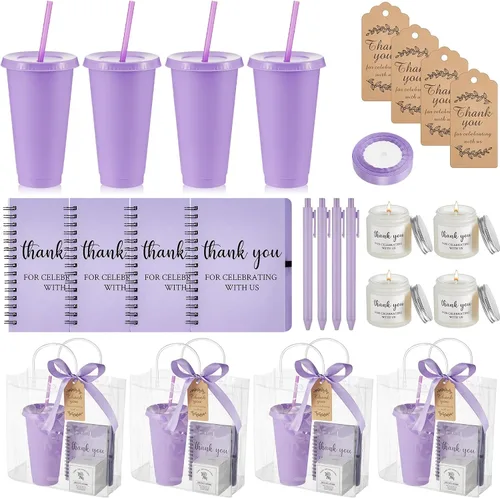 Vista 41 de Nuogo - Juego de 2 premios de ducha para padres para adultos, regalo de despedida de soltera, vaso de plástico, cuaderno con vela perfumada, bolsa