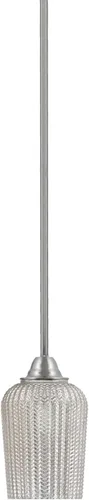 Vista 171 de Toltec Lighting Paramount - Mini colgante de 1 luz en acabado negro mate con cristal de arte perla de 7 pulgadas y estilo negro