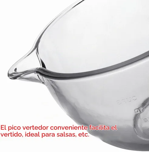 Vista 4 de Cuenco mezclador de vidrio accesorio de 5 cuartos de galón - Compatible con batidoras de pie KitchenAid de 4.5 y 5 cuartos de galón con cabezal