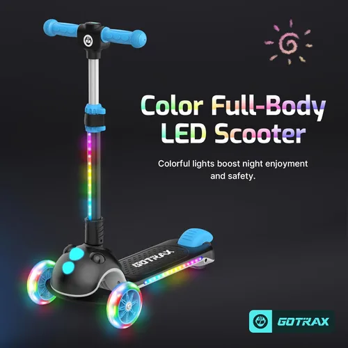Vista 5 de Gotrax SK1 Scooter eléctrico plegable, 3 ruedas para niños a partir de 4 Negro