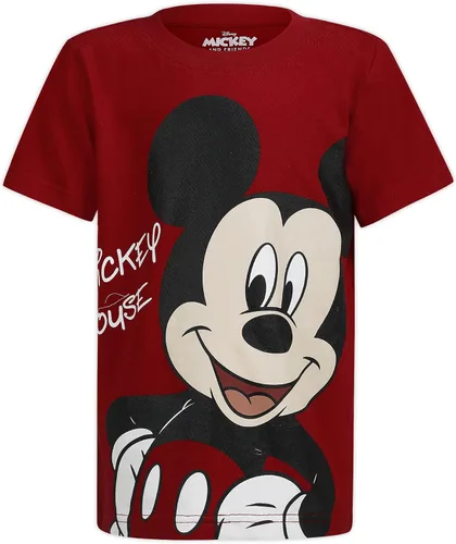 Vista 2 de Disney Mickey Mouse & Friends - Paquete de 4 camisetas para niños pequeños y pequeños, azulrojoamarillonaranja