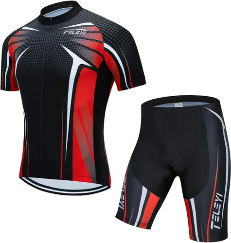 Vista 32 de Ciclismo Jerseys Sets Manga Corta Bicicleta Ropa Trajes Bicicletas Top Hombres MTB Jersey Transpirable Verano Verde Negro 1