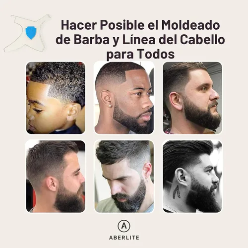 Vista 5 de Aberlite ClearShaper 3.0 - Kit moldeador de barba con dos lápices de barbero - Herramienta de moldeado premium - 100% transparente Muchos estilos