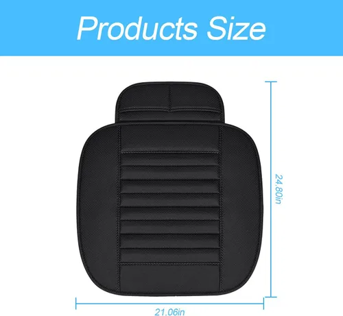 Vista 2 de 8sanlione Funda de cuero para asiento de automóvil, amortiguador/protector para asiento delantero de automóvil, funda de asiento transpirable