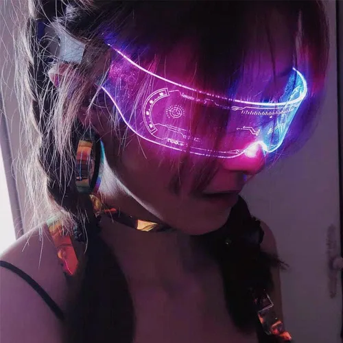 Vista 7 de Gafas LED con luz LED para adultos, 7 colores cambiantes