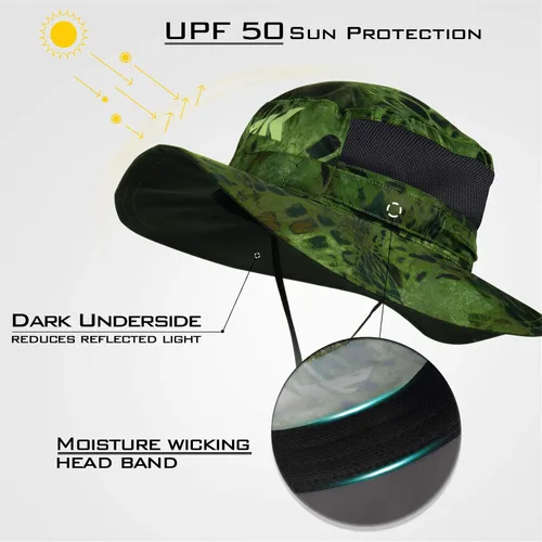 Vista 3 de KastKing Sol Armis UPF 50 Boonie Hat for Sun Protection,Men Women Emboscada