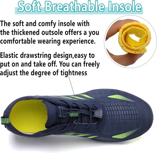 Vista 5 de Zapatos de agua ligeros y cómodos para hombres y mujeres, zapatos acuáticos de secado rápido, zapatos de playa al aire libre para buceo, caminar