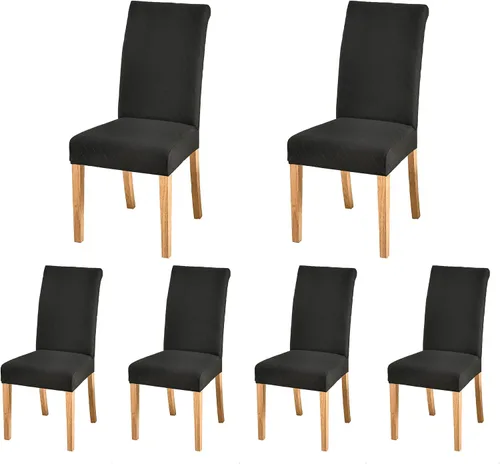 Vista 12 de SoulFeel Juego de 4 fundas para sillas de celosía, extraíbles y lavables, elásticas de elastano jacquard Parsons para silla de comedor, fundas
