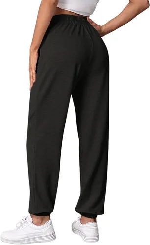 Vista 3 de Pantalones deportivos de cintura alta cruzada para mujer, pantalones deportivos holgados con bolsillos
