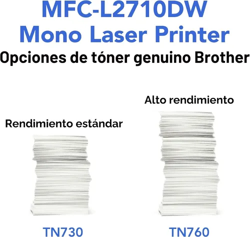 Vista 3 de Impresora láser monocromática Brother, MFCL2710DW, redes inalámbricas, impresión dúplex, incluye prueba de suscripción de renovación de 4 meses