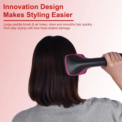 Vista 3 de Cepillo Secador Alisador, Desenredante Alisado Suavizante en Un Solo Paso, Reduce el Encrespamiento y Da Más Brillo para Cabello Liso y Recto