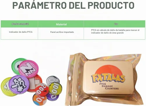Vista 6 de Contadores de daño y estado para juego de cartas coleccionables Juego de 31fichas de efecto acrílico Combatible (31)