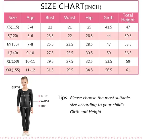 Vista 6 de Malla de una pieza Speerise, de mangas largas, hecha en Spandex, para niñas que practican danza