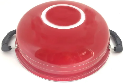 Vista 6 de GD Deep Kadai - Sartén antiadherente Kadhai Indian Karahi con tapa de acero inoxidable, sartén antiadherente, multiusos, utensilios de cocina, ollas