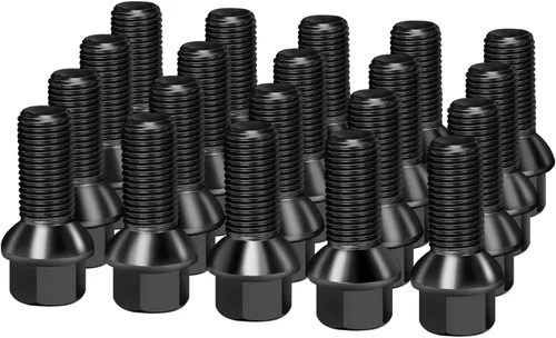 Vista 9 de Dynofit - Pernos de 14x1.5 compatibles con Audi, vástago de 27mm, 52mm de alto, pernos de rueda cónicos de asiento aftermarket para A1 A2 A3 A4 A8
