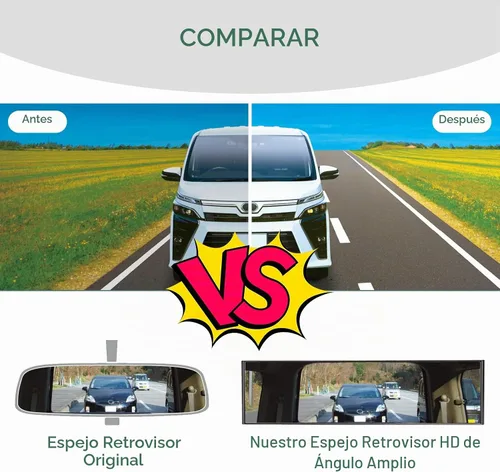Vista 7 de Espejo retrovisor, espejo de gran angular con clip interior (11 x 3 pulgadas)