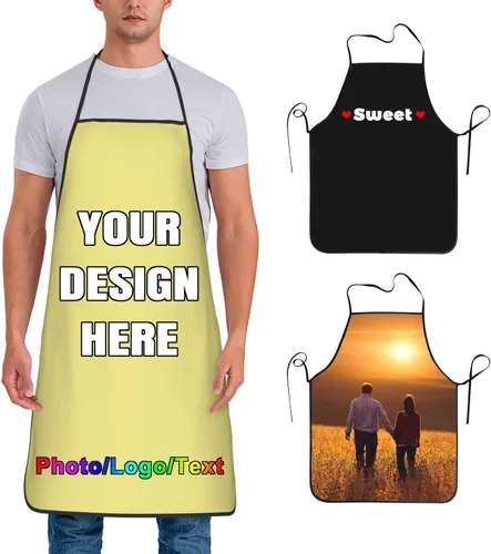 Vista 26 de Delantal de chef personalizado para hombres y mujeres, para cocinar, con nombre, logotipo, foto, regalos de cocina para familiares y amigos
