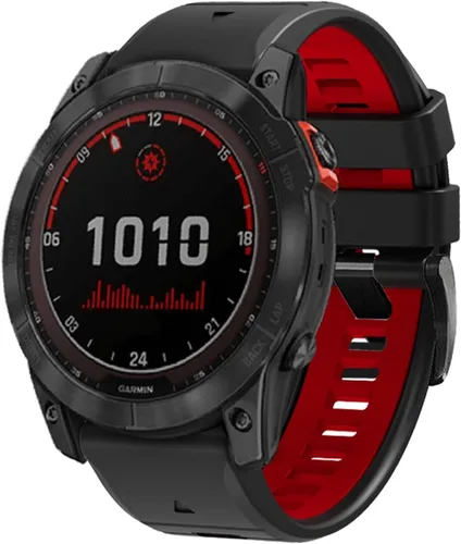 Vista 28 de Correa de reloj de 1.024 in para Garmin Fenix 7x Sapphire Solar Fenix 6x Pro Solar Fenix 5x 3 horas de liberación rápida de ajuste de silicona