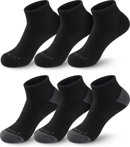 Vista 7 de MONFOOT 6 pares de calcetines de tobillo para hombre y mujer, ajuste cómodo, ajuste cómodo, paquete múltiple 01 blanco (6 pares)