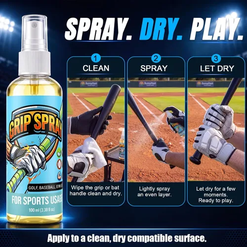 Vista 4 de Loopeer Spray de agarre de béisbol, potenciador de colofonia con mango