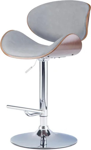 Vista 20 de SIMPLIHOME Marana - Taburete de bar giratorio ajustable, altura del asiento de 37 a 45 pulgadas, taburete tapizado en piel sintética vegana negra