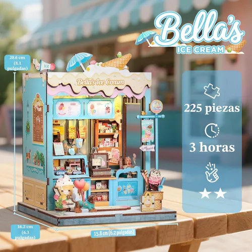 Vista 4 de CUTEBEE Kit de rincón de libros, kit de casa de muñecas en miniatura