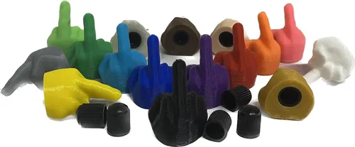 Vista 14 de 5 tapas de válvula de dedo medio, 16 colores, fabricadas en Estados Unidos