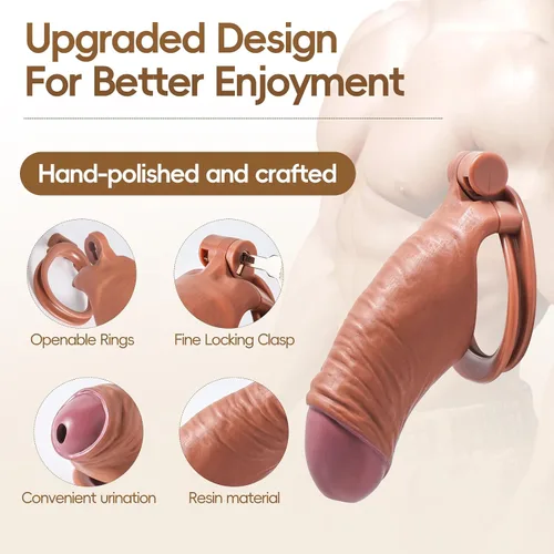 Vista 3 de Jaula de castidad masculina, dispositivos de castidad para hombres, jaula de resina de nailon, soporte de jaula de castidad, cinturón para adultos
