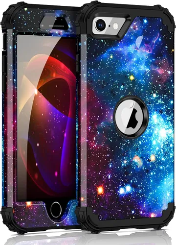 Vista 67 de Miqala Funda para iPhone 12, iPhone 12 Pro, que brilla en la oscuridad, tres capas, resistente a los golpes, protección de plástico duro + funda