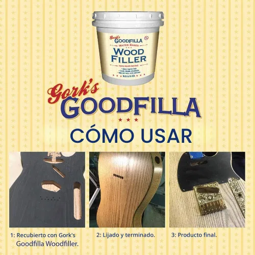 Vista 4 de Goodfilla Ash, 8 onzas, relleno de madera y veta, teñible, tintable, lijable, cero residuos, no tóxico, fabricado en EE. UU Ceniza