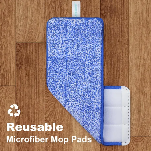 Vista 10 de JOYMOOP Sistema de trapeador plano y cubo de microfibra, trapeadores para limpieza de suelos y limpiador de paredes, madera dura, azulejos