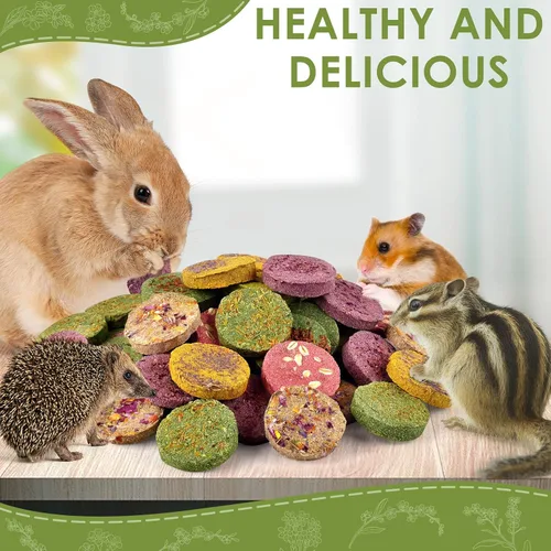 Vista 3 de ERKOON Timothy - Juguetes masticables de conejito de heno de Timothy, 100% naturales hechos a mano, golosinas molares para animales pequeños, pasto