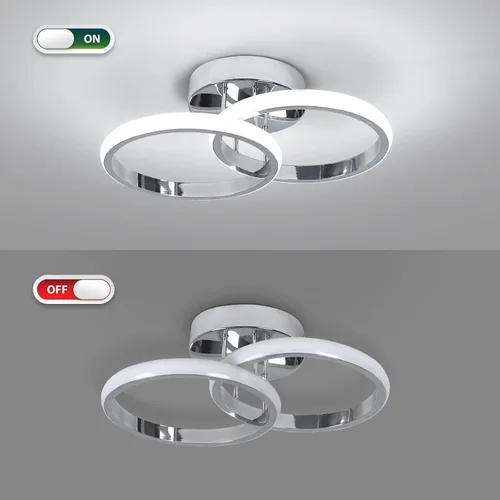 Vista 6 de CANEOE Lámparas de Techo LED Redondas Modernas, 6000K Blanco Frío, Lámparas de Techo para Pasillo, Luces de Techo Cerca del Techo para Baño