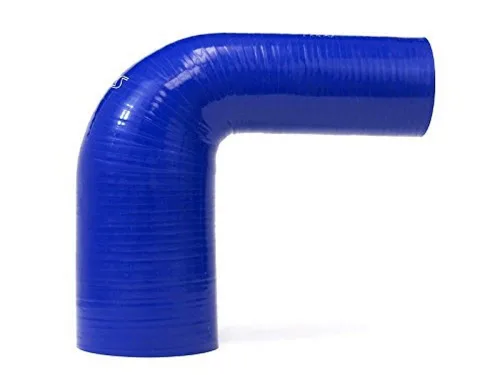 Vista 3 de HPS Rendimiento 1-3/4" - 2-1/2" ID, manguera de acoplador reductor de codo de silicona de 45 grados, alta temperatura reforzada de 4 capas, negro