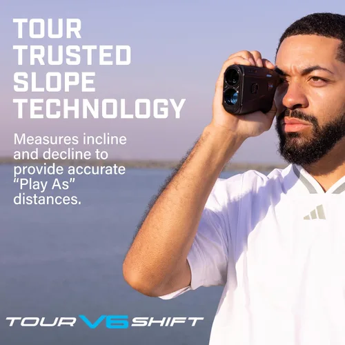 Vista 5 de Bushnell Golf Tour V6 Shift Laser Rangefinder with Slope Compensation, 1300-Yard Range, Flag Lock Vibration, Magnetic Cart Mount, 6X Magnification