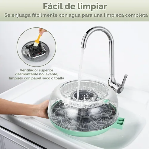 Vista 3 de Incubadora de 18 huevos con giro automático de huevos para incubar pollo codorniz pato