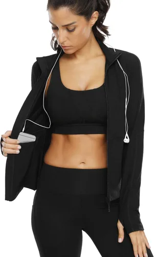 Vista 5 de VUTRU - Chaqueta de entrenamiento con cremallera completa para mujer, para hacer yoga o correr