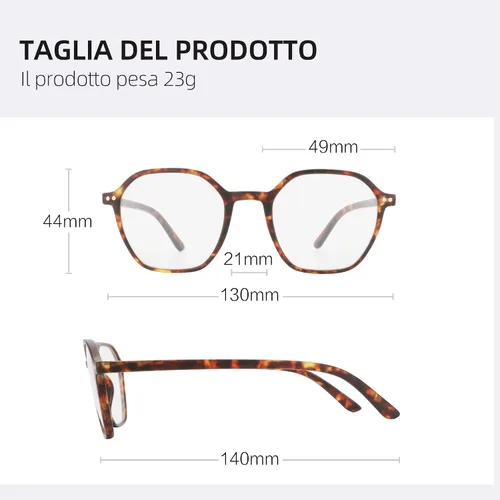 Vista 6 de ZENOTTIC Gafas de lectura con luz azul para mujeres/hombres, marco hexagonal, bisagras de resorte, lentes de computadora antirreflejos de moda