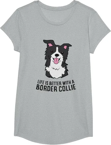 Vista 64 de Camiseta Border Collie Owner Life Is Better With a Border Collie Dog, Blanco, S